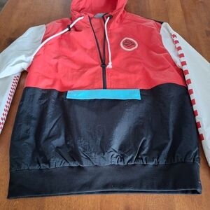 Harley-Davidson Red Black White Colorblock Pullover Windbreaker